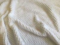 Double Sided Cuddle soft Fleece Fabric Material - HONEYCOMB BRIGHT WHITE